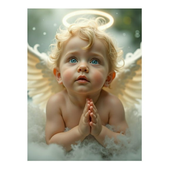 Diamond Art Kit for Adults, Angelic Wings Clouds Diamond Painting for Adults Beginners, DIY Diamond Art Painting Kits, 5D Diamond Painting Crafts for Home Decor 12x16 Frameless