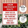 thumbnail image 4 of Snow Emergency Route No Parking Red Sign, 10x14 Aluminum, 4 of 8