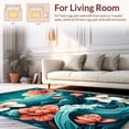 thumbnail image 2 of ODIKA 6'x9' Machine Washable Non-Slip Area Rug, Fashionista Inspired Enigmatic Marine Waveform Tulip Design High Traffic Rug, Coral, 191504, 2 of 7