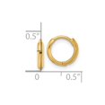thumbnail image 2 of 10k Solid Yellow Gold Polished Hinged Hoop Earrings 10x10.35mm Wide 1.85mm Thick Hoop Earring for Women, 2 of 2