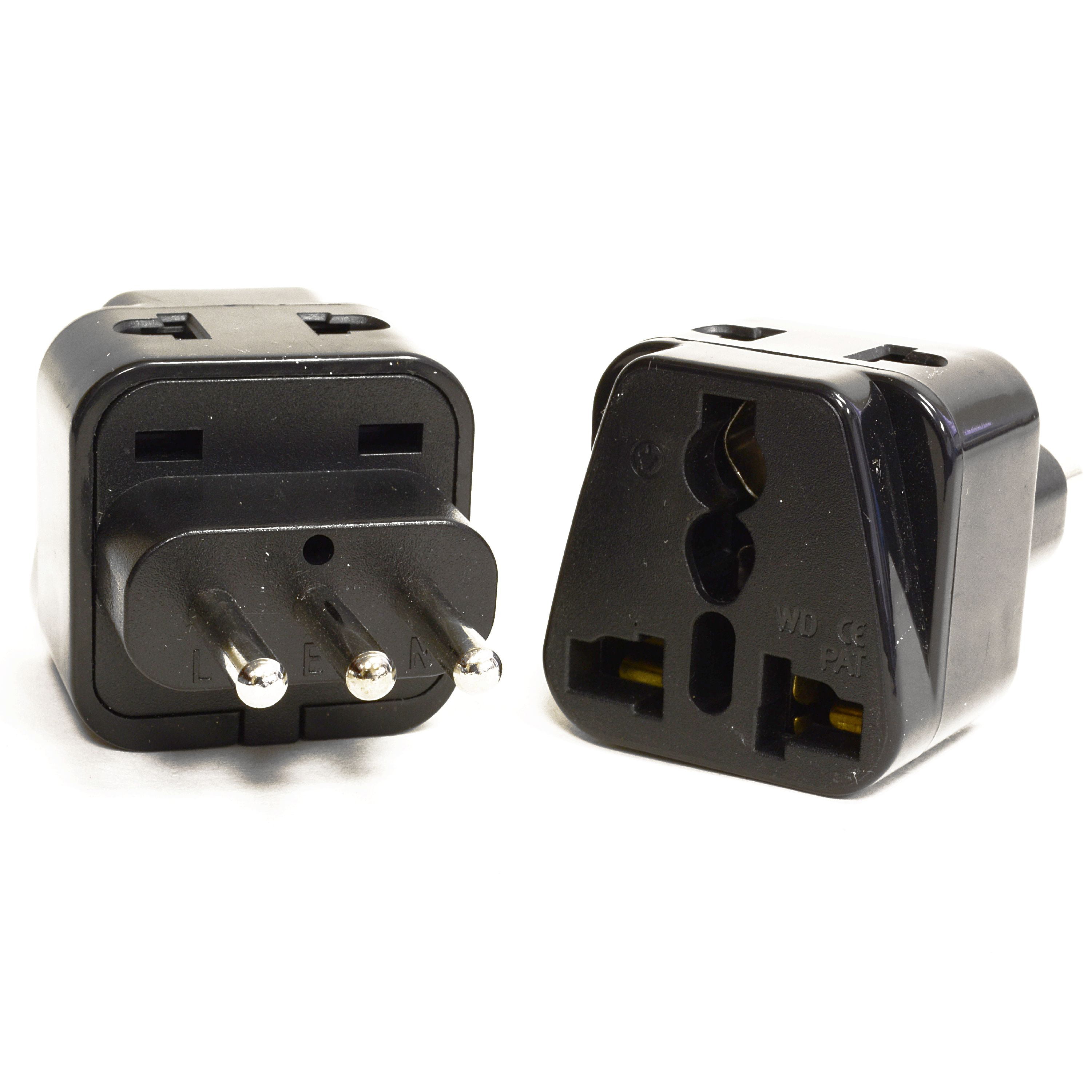 Type L OREI Italy 3 Pack Uruguay Travel Plug Adapter 2 USA Inputs US-12A 