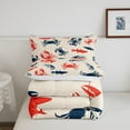 thumbnail image 4 of Sea Animal Comforter Set Full Crab Lobster Bedding For Teens Shark Fish Prawn Retro Background Bedding Comforter Sets Blue Red Ocean Life Bedroom Decor Lightweight Duvet Insert, 4 of 5