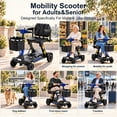 thumbnail image 2 of Lightweight Mobility Scooter for Seniors & Adults, 4 Wheel Fully Automatic Foldable Scooter with 12Ah Airline-Approved Lithium Battery ,Portable Travel Wheelchair for Elderly & Disabled，Blue, 2 of 8