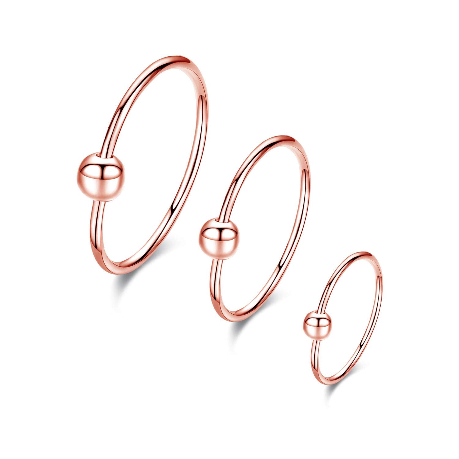 Coachuhhar Small Hoop Earrings Set 925 Sterling Silver Cartilage Earrings Hypoallergenic Mini Tiny Small Hoops Earrings Piercing Helix Endless Ball Bead Nose Ring Sleeper Earrings for Women
