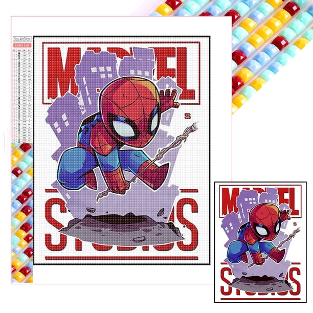 (ZQA1636) Serie Personajes Superhéroe Con Diamantes Resina Cuadrada 30x40CM Tamaño Lienzo 35x45cm