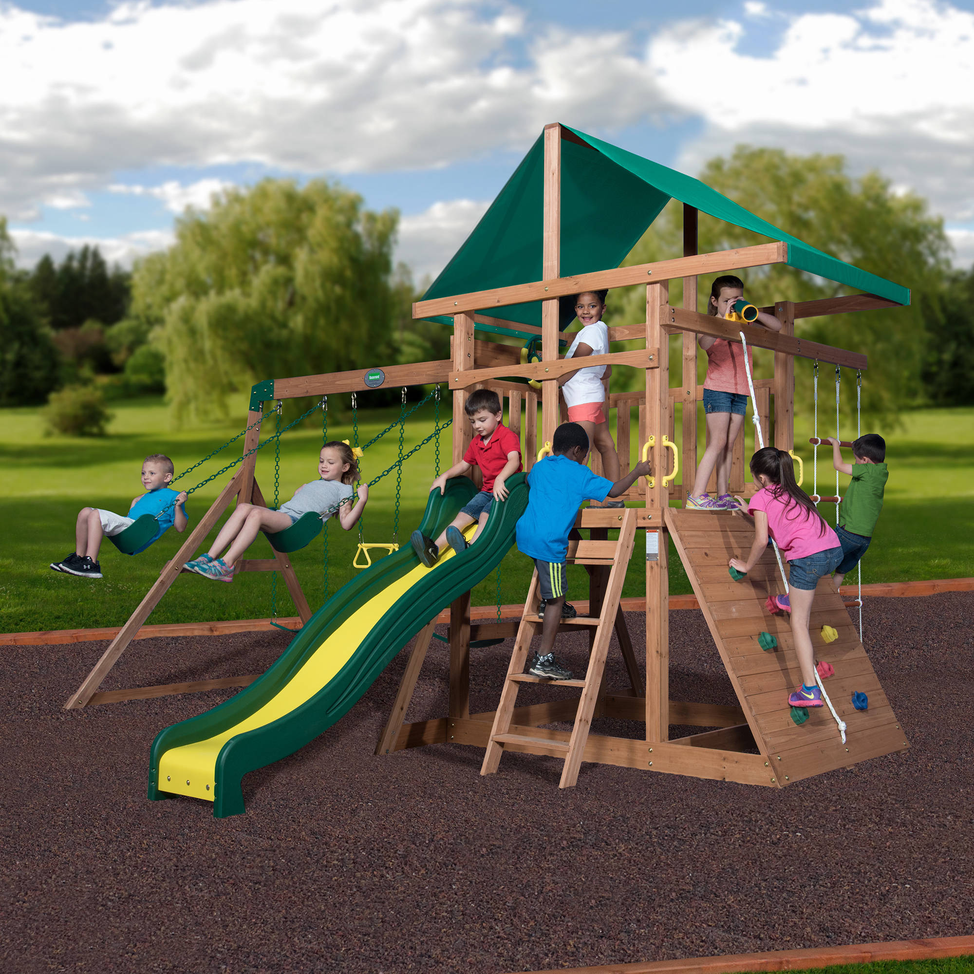 Backyard Discovery Oakmont Cedar Wooden Swing Set / Wooden Swing Sets