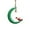 Green GN, variant on PPgejGEK Crescent Moon Christmas Ornament 11x8cm/4.33x3.15in Iron Santa Deer Design Hanging Decor for Xmas Tree Holiday Home Decoration