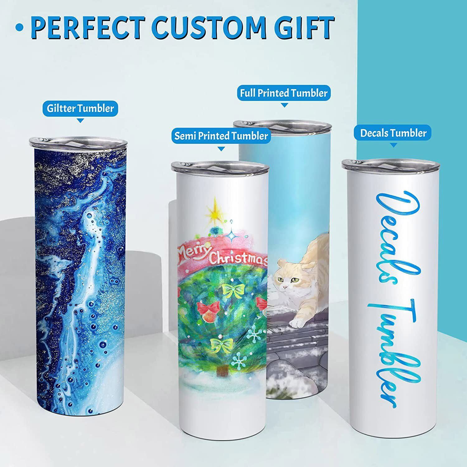 HTVRONT 4 Pack 20oz Straight Sublimation Tumblers Easy to