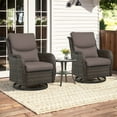 thumbnail image 2 of Gymojoy 3 Pieces Patio Furniture Set, Outdoor Swivel Gliders Rocker, Wicker Patio Bistro Set with Rattan Rocking Chair for Backyard,Porch( Gray), 2 of 8