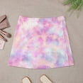 mini skirt Pink Tie Dye Skirt Colorful Art Print Kawaii Mini Skirts
