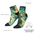 thumbnail image 6 of Rocae Turquoise Golden Swirl for Premium Adult Socks,Comfortable, Breathable, and Durable Socks, Perfect for Everyday Wear, 6 of 7