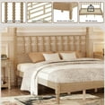 thumbnail image 6 of Queen Size Bed Frames with Gourd Shaped Headboard, Vintage Natural Wood Platform Bed, Western Spindle Beds, Noise Free, Easy Assembly, Natural, 6 of 7