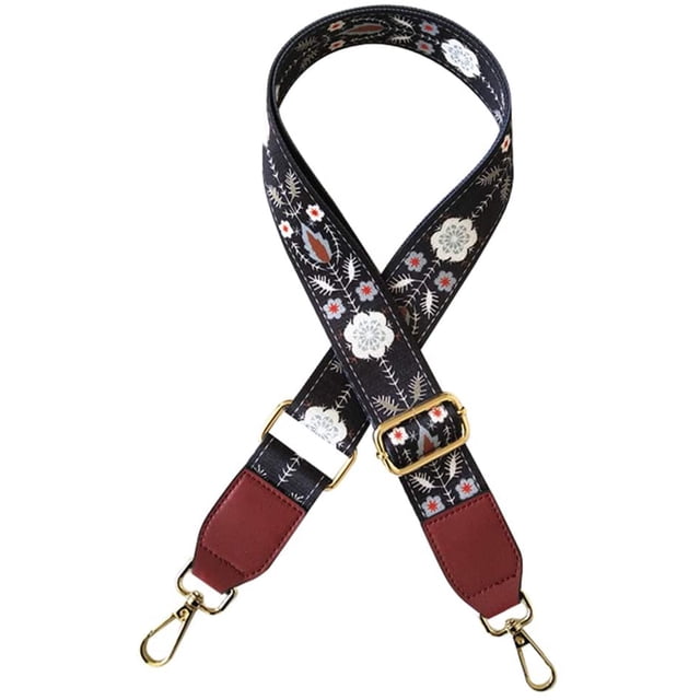 Sangle d'Épaule Colorée en Forme de Fleur, Sangle de Sac, Accessoires Bricolage, 80-130 cm de Long, Sangle d'Épaule Ajustable, Sangle de Transport pour Sacs d'Épaule, Bandoulière, Sangles de Sac à Main, Sangle d'Épaule, Rouge Vin
