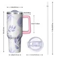 thumbnail image 2 of Floral 40oz Tumbler– Stainless Steel Insulated Tumbler with Handle and Straw, Large Capacity Travel Cup for Hot & Cold Drinks,Thanksgiving,Christmas, Spring,Flower, 2 of 6