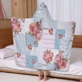 thumbnail image 5 of Pioneer Flower Floral Print Pattern Hooded Bath Towel，60"x35" for Ages 3 To 12 Kids, Quick Dry Lightweight Soft Microfiber Hood Beach Towel Cover Up for Kids, 5 of 7