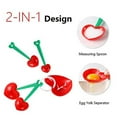 thumbnail image 3 of Fymlhomi Heart Shape Plastic Measuring Spoons Set, Includes 1/2 tsp, 1 tsp, 1/2 tbsp ,1 tbsp & Egg Separator, Cute Small Tablespoon and Teaspoon for Measure Liquid and Dry Ingredients (Red), 3 of 5