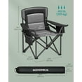 thumbnail image 3 of Heavy Duty Camping Chair with Cup Holder, High Backrest, Foam Padding, Foldable Design, 450 lb Weight Capacity for Outdoor, Ink Black, 3 of 7