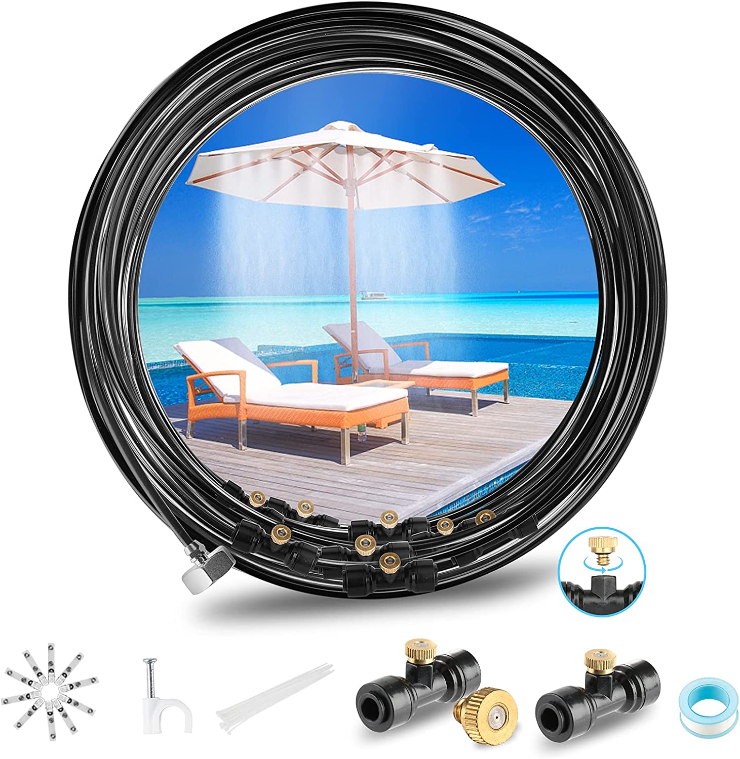 Tianlu Preassembled misting cooling system, misting kit, 18m misting