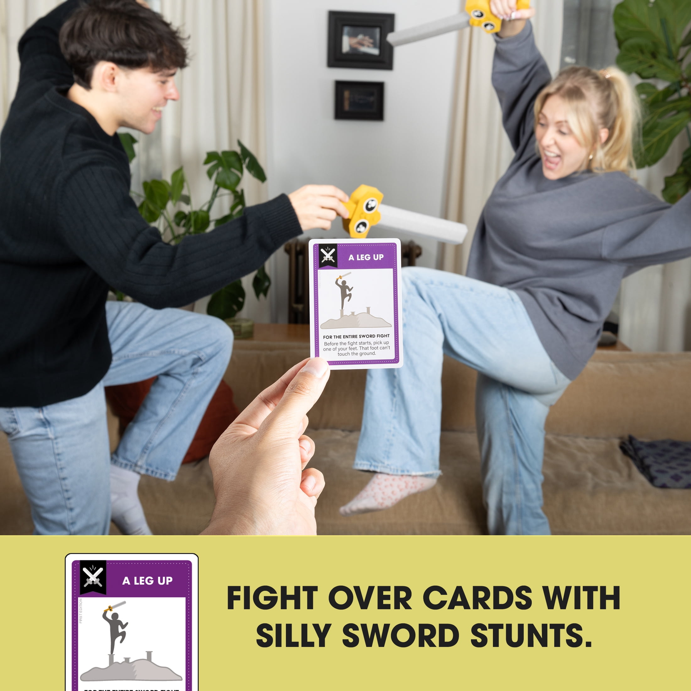 Let’s Hit Each Other with Fake Swords by Exploding Kittens - 3-6 Players - Ages 7+ - 15 Minutes to Play - a Sword Fighting Card Game - Party Game for Kids