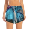 thumbnail image 3 of Uemuo Fantasy Mushrooms Pattern Women's Athletic Shorts High Waisted Running Shorts with Liner Pockets Gym Elastic Workout Shorts-Medium, 3 of 9