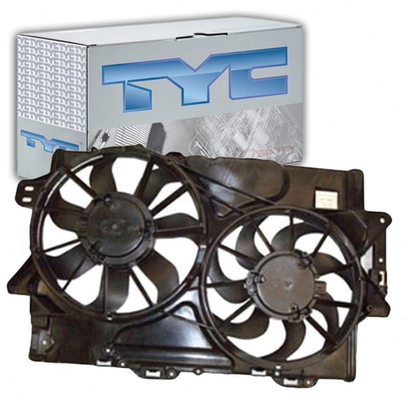 TYC Dual Radiator & Condenser Fan Assembly compatible with Chevrolet Equinox 3.0L 3.6L V6 2008-2012