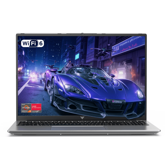 Laptop 16.1" FHD Gaming Laptop , AMD Ryzen 7 H255, 24GB DDR5 RAM, 512GB PCIe SSD, Windows 11 Pro, Gray, WiFi 6, Backlit KB
