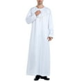 thumbnail image 4 of Christmas Clearance! Ohufall Thobe,Robe for Men, Muslim Robe Arab Middle Robe Pattern Ear Long Sleeve Standing Neck Fashion Casual Robe Muslim Clothes for Men Clearance, 4 of 9