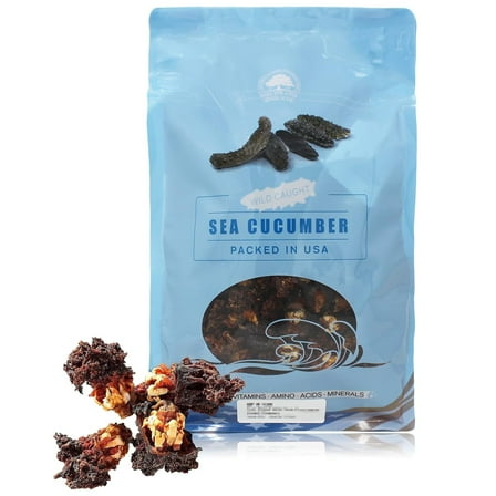 DABC OAK LAND 大包装 16OZ=453g Sea Food,Wild Sea Cucumber Flowers 野生天然海参花 最实惠型进补养生海参 (8 Ounce/Bag)