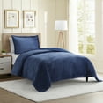 thumbnail image 2 of Clara Clark 2 Piece Reversible Duvet COVER Sheet & Sham Set, 100% Soft Microfiber Decorative Cut Plush Duvet COVER Twin, Navy, 2 of 8
