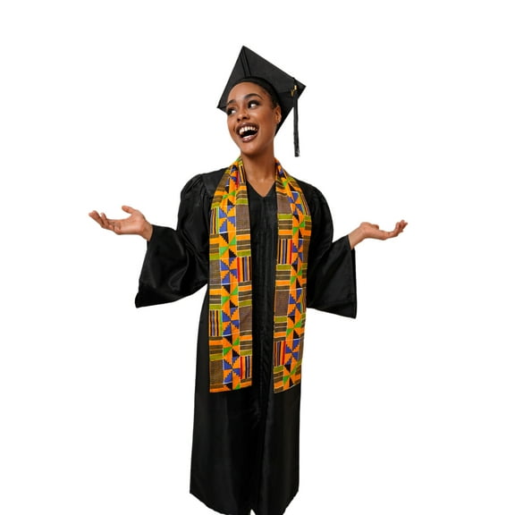 Blue Kente African Print Graduation Stole/Sash