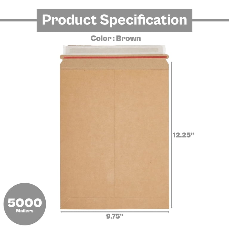 MotiMind 50 Pcs Comic Book Mailers With Bubble Protectors - 8.27 X 11.42 Inch Rigid Kraft Envelopes For Shipping