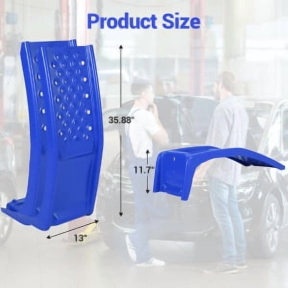 Historyli Car Ramps Set, 2PC, 8 inches, Heavy Duty, 8000lbs Capacity, Solid Steel, Blue