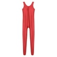 thumbnail image 6 of CHICTRY Mens Nylon Glossy Full Body Unitard Sleeveless One Piece Catsuit Gym Sports Leotard Jumpsuit Red XL, 6 of 7