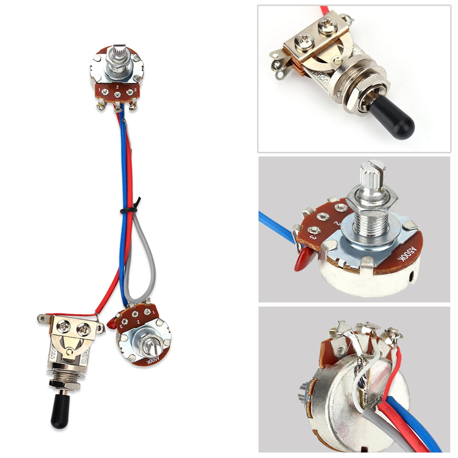 Khall Guitar Wiring Kit, Prewired LowNoise Electric Guitar Wiring