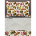 thumbnail image 3 of Food Comforter & Sham Bedding Set, Fun Fast Food Cartoon Hot Dog Hamburger Pizza Slice Ice Cream Cone Soda Cup, 3 pcs Duvet Set Microfiber Filling Quilt, 5 Sizes, Multicolor, by Ambesonne, 3 of 4