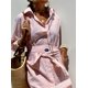 thumbnail image 2 of Vestido camisero de oficina de media manga para mujer, cuello en V, estampado Irregular, abertura, moda de verano, ropa elegante para vacaciones en la playa, 2 of 5