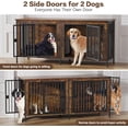 thumbnail image 7 of Amlancher Dog Crate Furniture for 2 Large Dogs, 78inch Heavy Duty Dog Kennel Furniture, Rustic Brown, 7 of 7