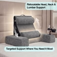 thumbnail image 5 of Reading Pillow for Adults – 24” XL Memory Foam Backrest with Detachable Arms, Cup Holder, Phone Caddy & Adjustable Tray Mount | Back Pillow for Bed Sitting Up, Reading, TV & Recovery, 5 of 10