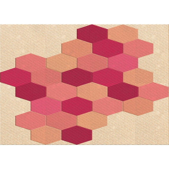 Ahgly Company Indoor Rectangle Patterned Pastel Orange Area Rugs, 2' x 5'