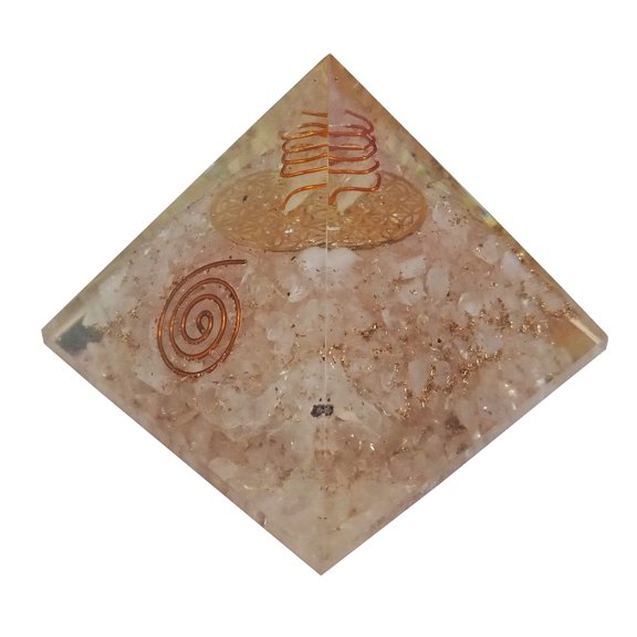 Natural Crystal Rose Quartz Energy Generator Orgone Pyramid EMF Protection Healing Meditation Orgonite Pyramid Chakra