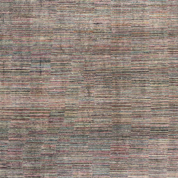 Ahgly Company Machine Washable Indoor Square Abstract Coffee Brown Area Rugs, 6' Square