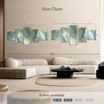 thumbnail image 4 of Elephant Stock Abstract Pearlescent Layers Wall Art - Horizontal Multi Panel Canvas - Living Room Wall Decor - Abstract Multi Panel - Blue And Gold Decor - 74" x 34", 4 of 8