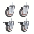 thumbnail image 1 of 4 Pcs 2 Inch Stem Caster Wheels TPR Screw Lever Universal Castors Swivel Stem Wheels With M8 Thread Rods For Carts Furniture ,Easy to Use, 1 of 6