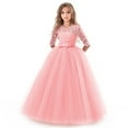 thumbnail image 3 of Vestido infantil de manga larga de 3 a 14 años Vestido infantil de flores de talla mediana y grande Vestido de princesa europea y americana, 3 of 5