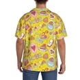 thumbnail image 3 of Lsque Love Heart1 print Men's Cuban Collar Short Sleeve Shirt Summer Beachwear Casual Button Down Fashionable Vacation Leisure Shirt-3X-Large, 3 of 7
