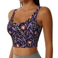 thumbnail image 2 of Naloa Lavender Flowers Sports Bras for Women, High Support Bra with Removable Pads, Comfortable - X-Large, 2 of 9