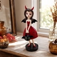 thumbnail image 6 of Halloween Girl Resin Tabletop Figurine, Vintage Cartoon She Statue, Spooky Cute Decor for Mantel Shelf Entryway, Halloween Party Decoration Gift Collectible, 6 of 6