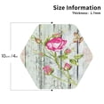 thumbnail image 2 of Gaeub Vintage Wood Background with Floral Print 4 Pcs Leather Coasters for Drinks ,Drink Coasters Sets,Drink Table Cup Coasters for Living Room Kitchen Coffee Decor-Hexagon, 2 of 6