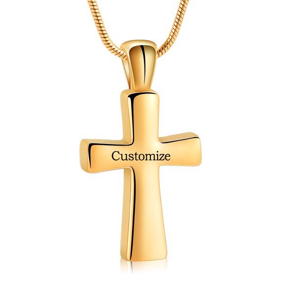Personalize Cross Urn Pendant Memory Necklace for Cremation Ashes Holder Memorial Jewelry