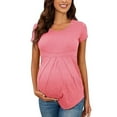 thumbnail image 4 of Nmnitkp Maternity Clothes Healthy Fabric Maternity Shirts Solid Color Comfortable Casual V-Neck Chest Pocket Short Sleeve T-Shirt Maternity Tops Red,2XL, 4 of 7
